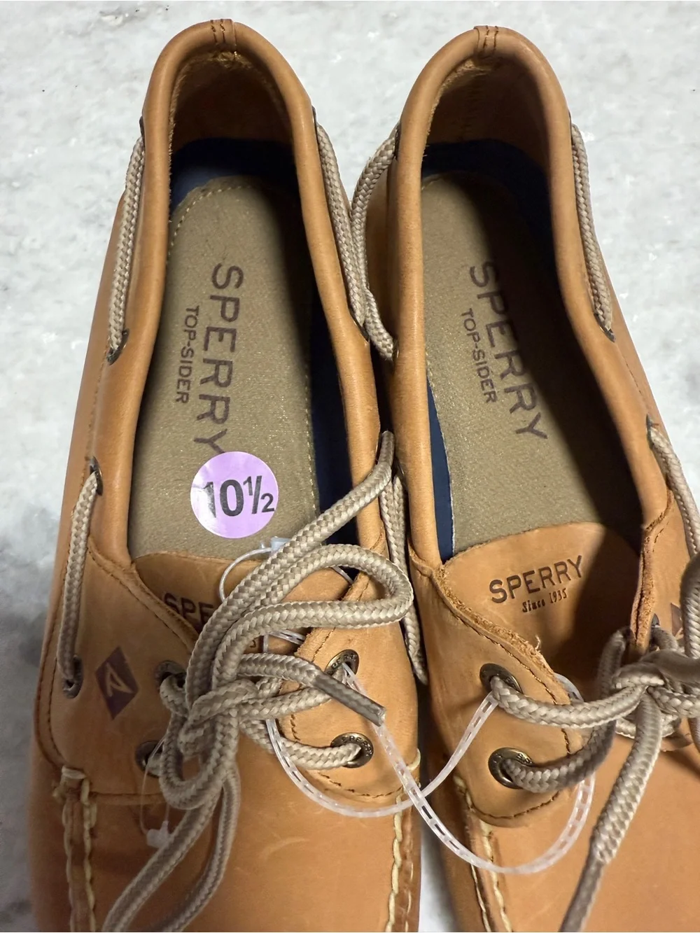 Sperry Tan Leather Two-Eye Boat Men Shoes size 10.5